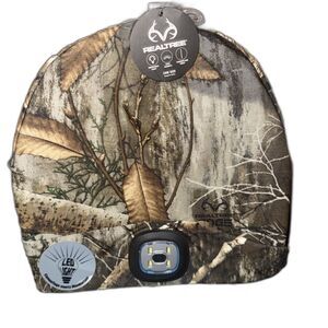 Realtree Men's Beanie with Removable Head Light Camo One Size NWT